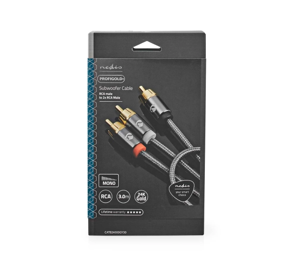 Nedis CATB24000GY30 ProfiGold RCA Subwoofer 3m