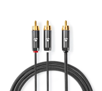 Kabel audio Nedis CATB24000GY30 ProfiGold RCA Subwoofer 3m