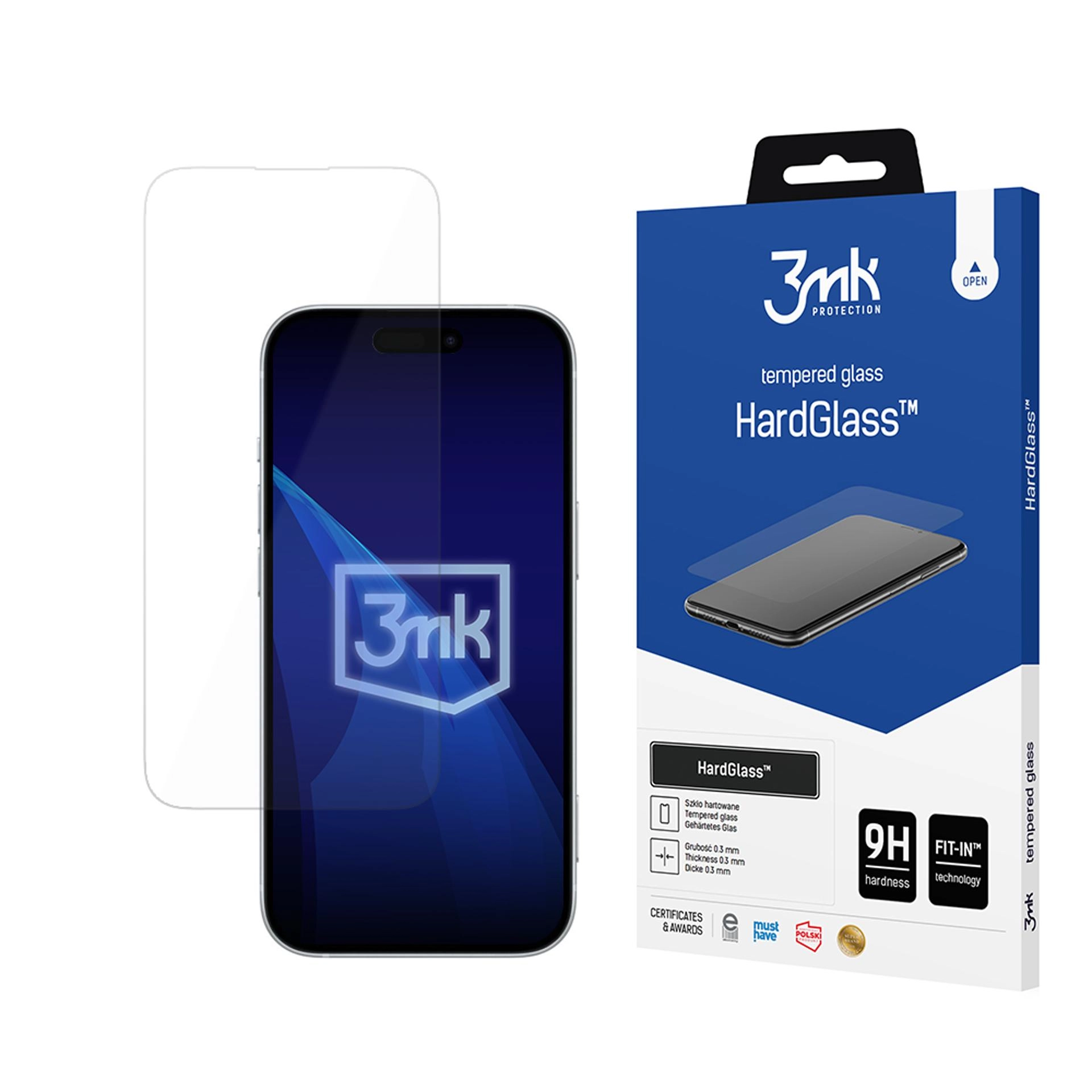 Szkło hartowane 3mk HardGlass do iPhone 16 Pro / 17 / 17 Pro