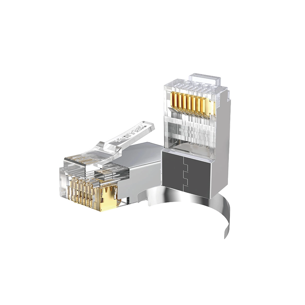 Wtyczka Unitek OT1093ATP01 wtyk modularny Pass-Through RJ45 Cat.7 50 szt. Przezroczysty