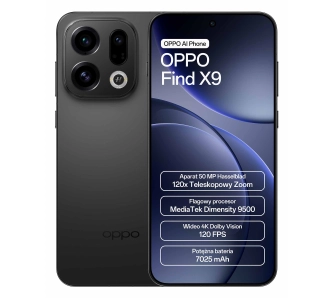 Smartfon OPPO Find X9 12/512GB AI 6,59" 120Hz 50Mpix Czarny