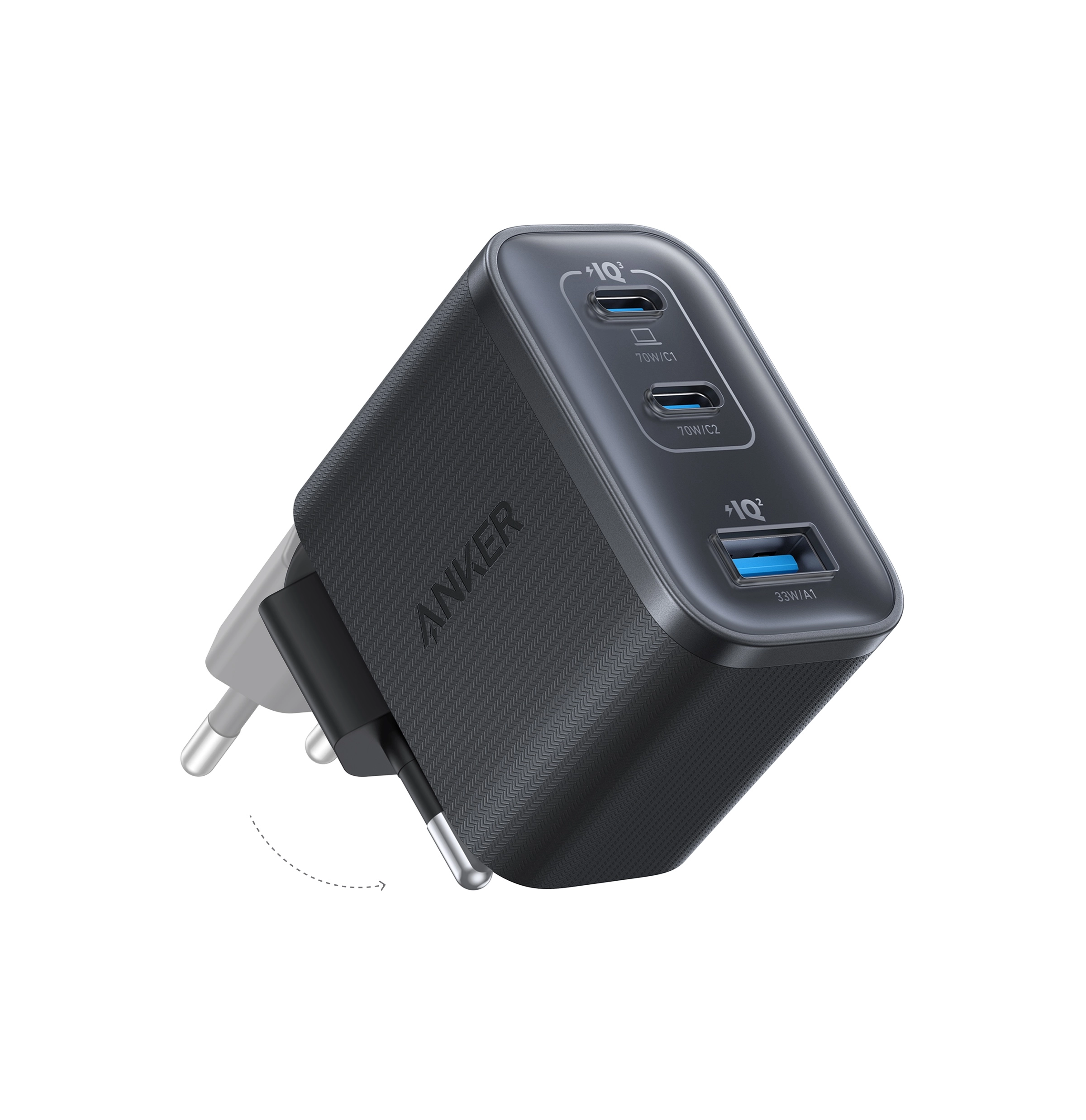 Ładowarka sieciowa Anker Nano A121AL11 70W 2x USB-C 1x USB-A Czarny