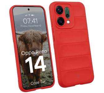 Etui Bizon Pancerne Tur do Oppo Reno 14 Czerwony