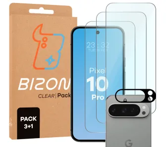 Zestaw ochronny Bizon 3x Szkło hartowane + szybka na aparat Google Pixel 10 Pro