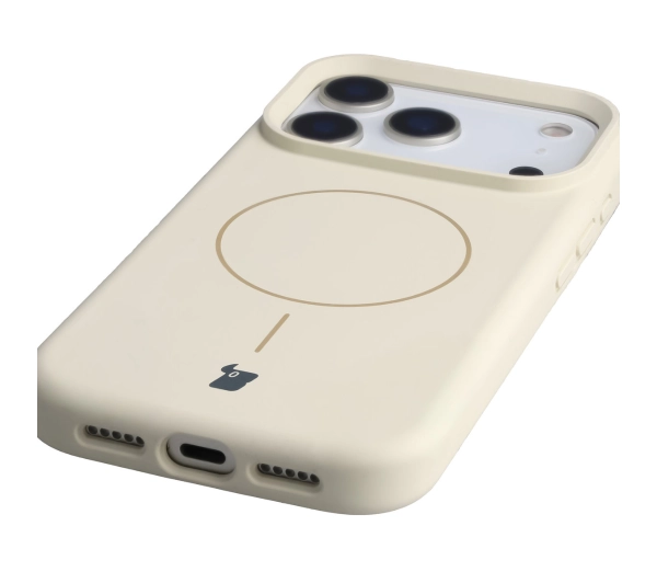 Bizon Silikonowe Soft  z MagSafe do Apple iPhone 17 Pro Ecru