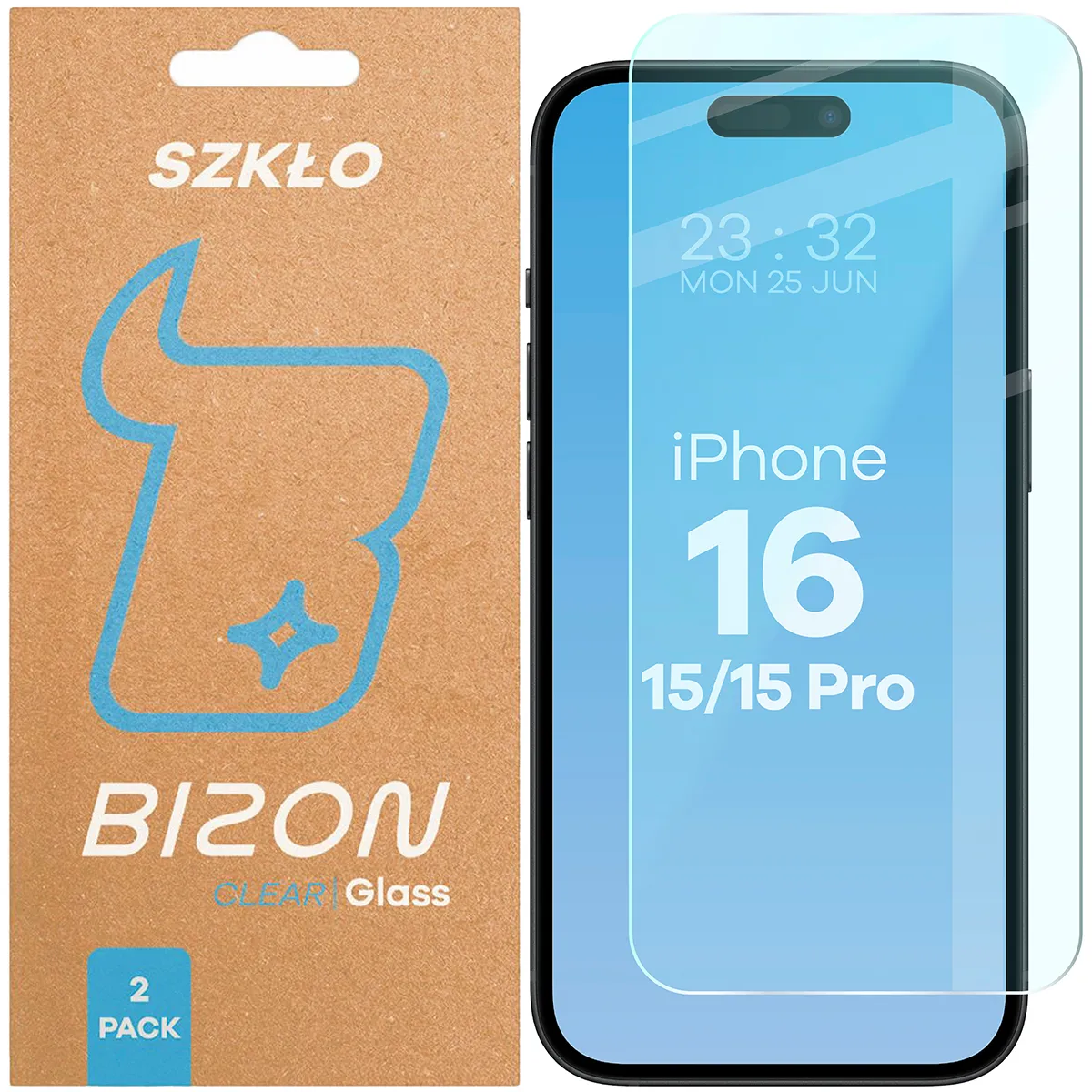 Szkło hartowane Bizon Clear Duo do iPhone 15 / 15 Pro / 16