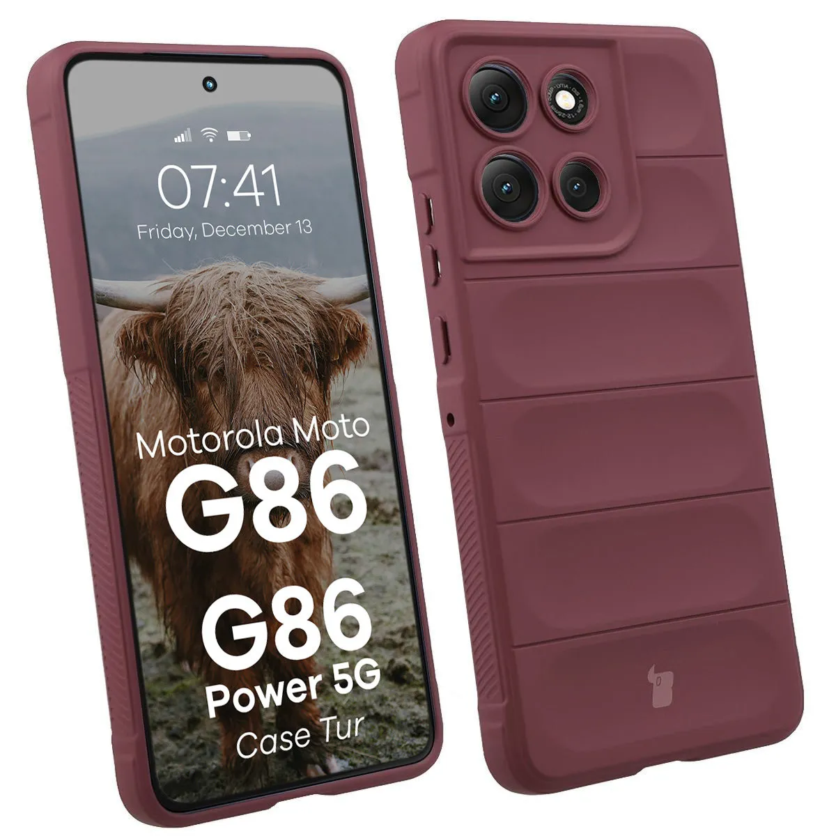 Etui Bizon Pancerne Tur do Motorola Moto G86 5G/G86 Power 5G Fioletowy