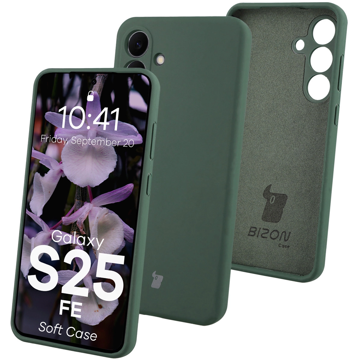 Etui Bizon Silikonowe Soft do Samsung Galaxy S25 FE Ciemnozielony