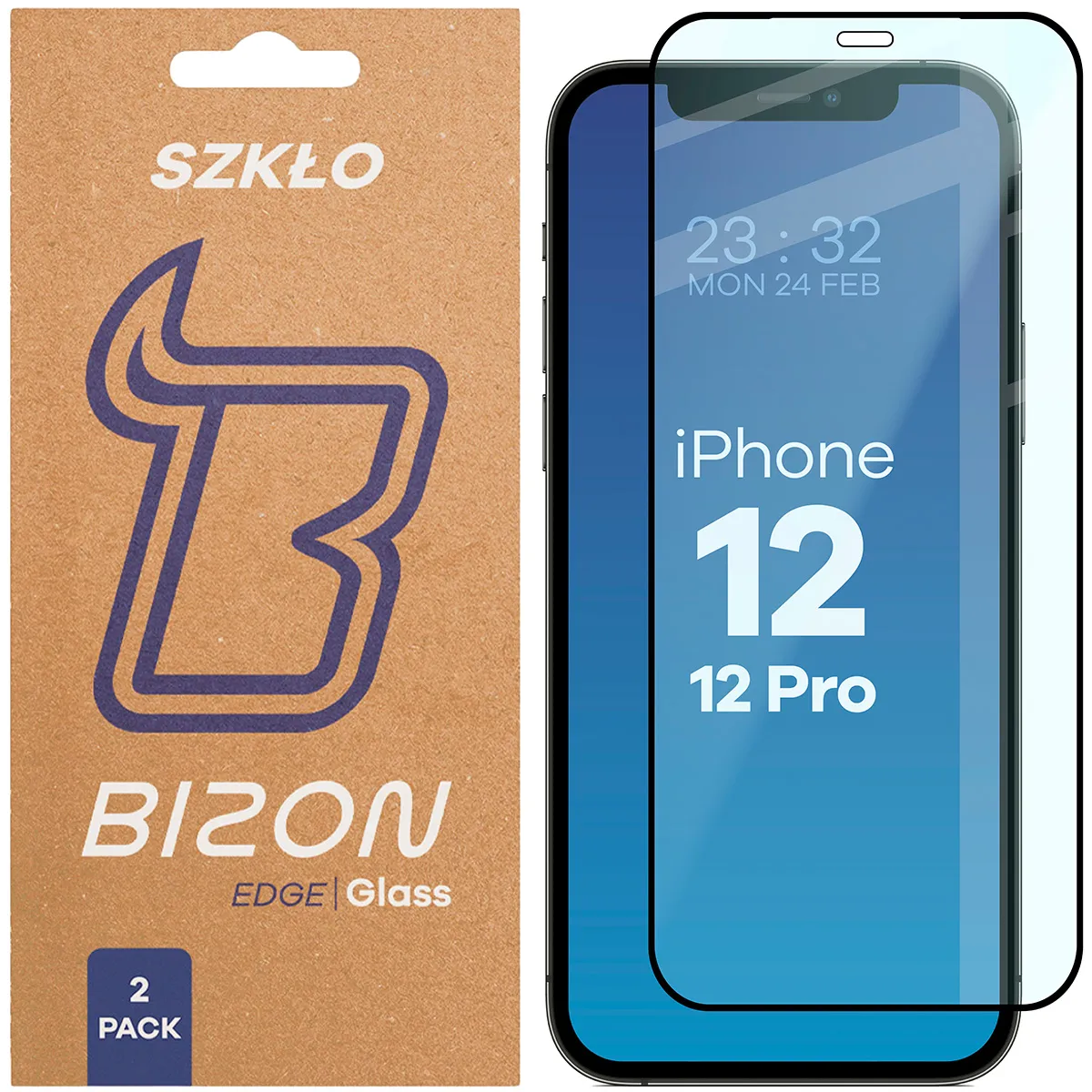 Szkło hartowane Bizon Edge Duo do iPhone 12 / 12 Pro