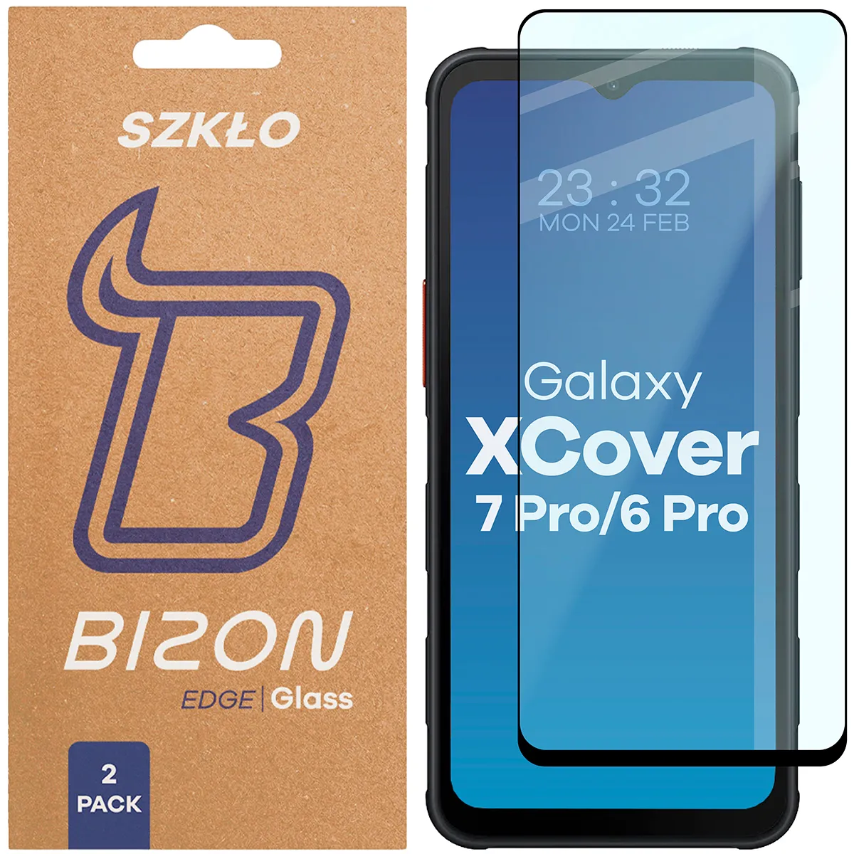 Szkło hartowane Bizon Edge Duo do Samsung Galaxy XCover 7 Pro / XCover 6 Pro