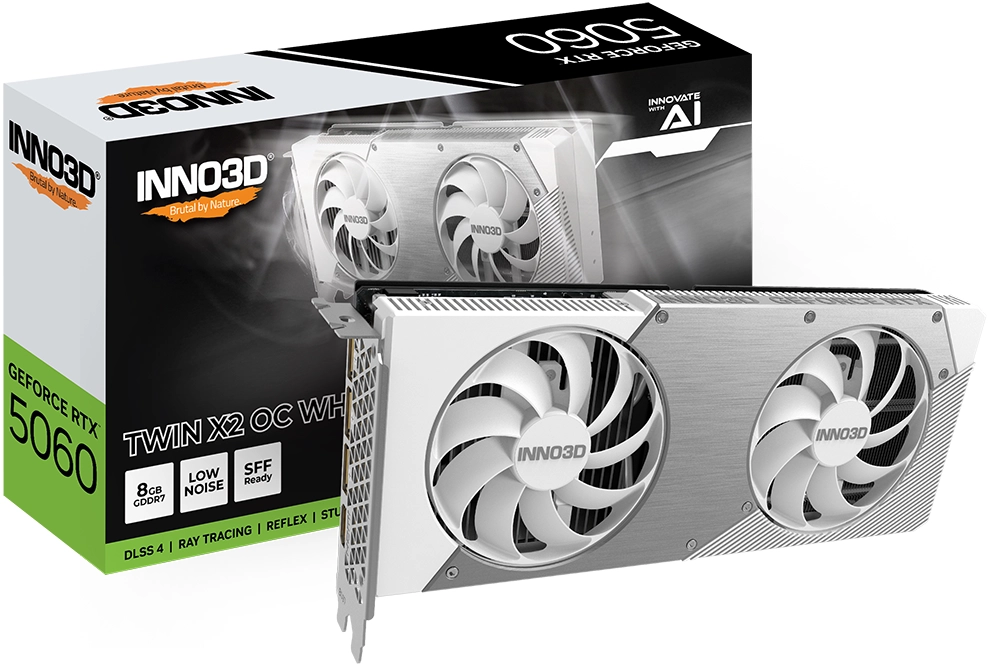 Karta graficzna Inno3D GeForce RTX 5060 Twin X2 OC White 8GB GDDR7 128bit DLSS 4
