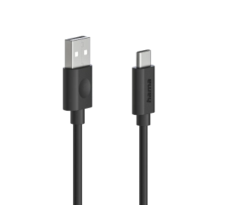 Kabel Hama USB-A do USB-C 60W 1,2m Czarny