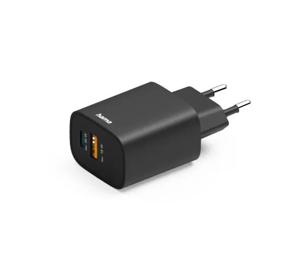 Ładowarka Hama ŁADOWARKA 30W ENTRY LEVEL, 1X USB-C 1X USB-A, CZARNA