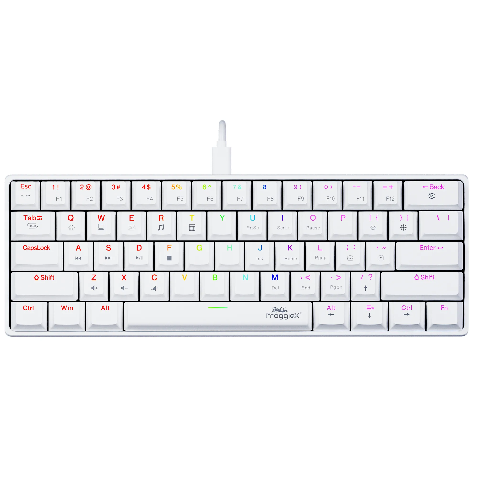 Klawiatura mechaniczna FroggieX PolarStrike RGB Outemu Red Biały