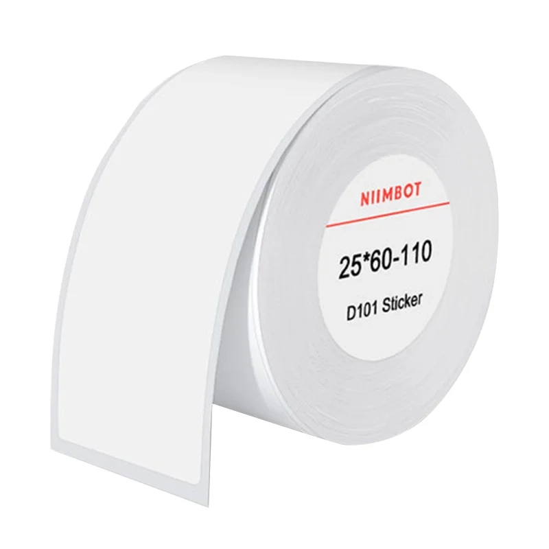 Etykiety Niimbot 25x60mm do drukarek z serii Niimbot D101 110szt. Biały