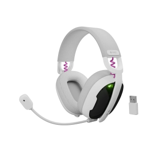 Słuchawki przewodowe z mikrofonem Fury Fukiya F6 Nauszne Biały