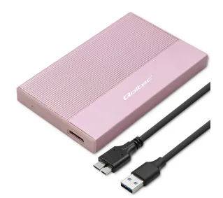 Qoltec 52279 SSD HDD 2.5" SATA USB 3.0 Różowy