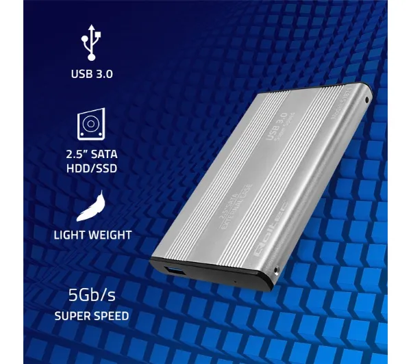 Qoltec 51871 HDD SSD 2.5" SATA3 USB 3.0 Srebrny