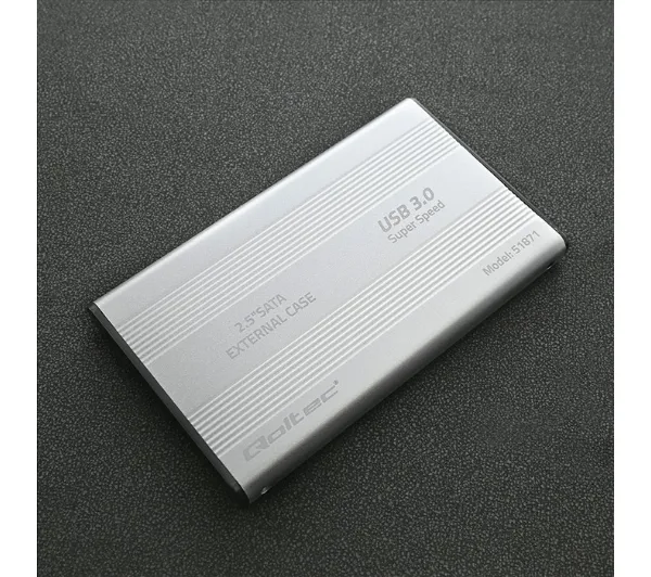 Qoltec 51871 HDD SSD 2.5" SATA3 USB 3.0 Srebrny