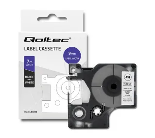Qoltec do DYMO D1 40913 | 9mm x 7m | Biała/ Czarny nadruk