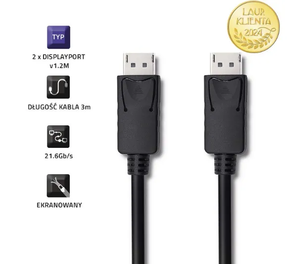 Qoltec V1.2 50374 3m Czarny