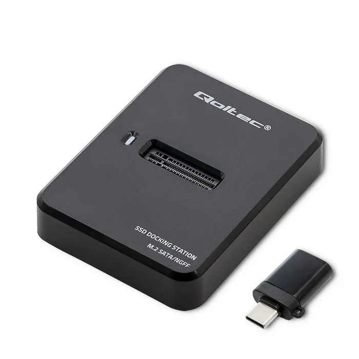 Stacja dokująca Qoltec 50314 do Dysków SSD M.2 SATA NGFF USB 3.1 Czarny