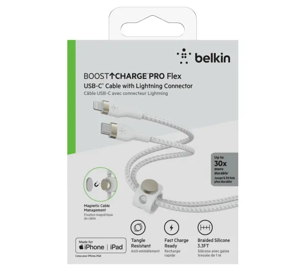 Belkin BoostCharge Flex Pro USB-C do Lightning 1m Biały