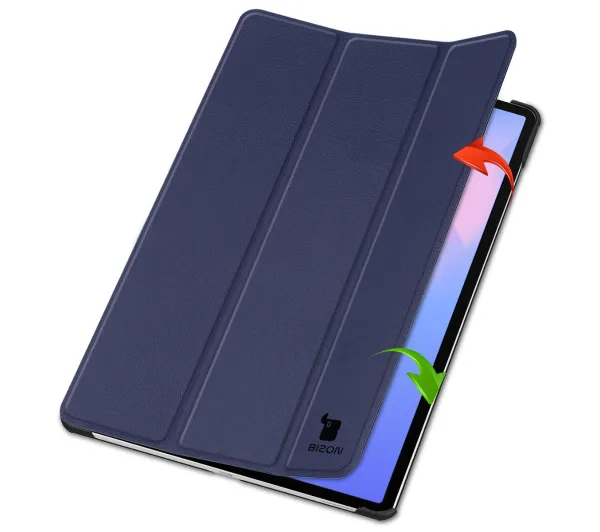 Bizon Case Tab Croc z klapką do Samsung Galaxy Tab S10 FE Plus Granatowy