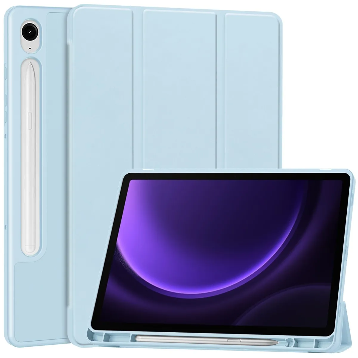 Etui na tablet Bizon Case Tab Lizard z klapką do Samsung Galaxy Tab S10 FE / S10 Lite / S9 / S9 FE Błękitny