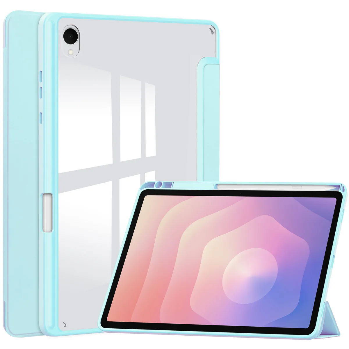 Etui na tablet Bizon Case Tab Clear Matt z klapką do Samsung Galaxy Tab S11 Błękitny
