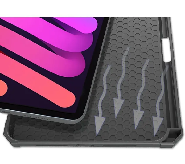 Bizon Case Tab Lizard z klapką do do iPad Mini 7 2024 / 6 2021 Czarny