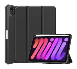 Bizon Case Tab Lizard z klapką do do iPad Mini 7 2024 / 6 2021 Czarny