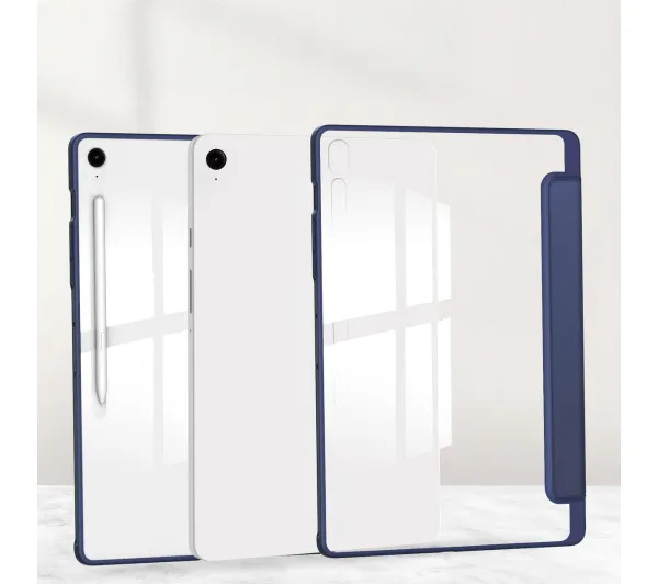 Bizon Case Tab Clear Matt z klapką do Samsung Galaxy Tab S10 FE Plus Granatowy