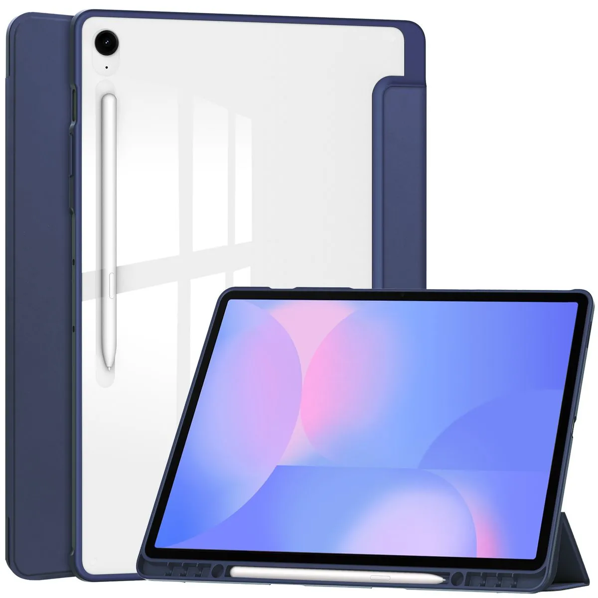 Etui na tablet Bizon Case Tab Clear Matt z klapką do Samsung Galaxy Tab S10 FE Plus Granatowy