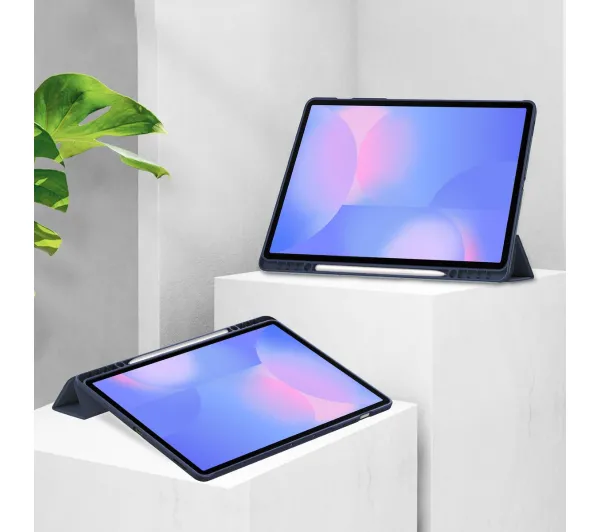 Bizon Case Tab Clear Matt z klapką do Samsung Galaxy Tab S10 FE Plus Granatowy