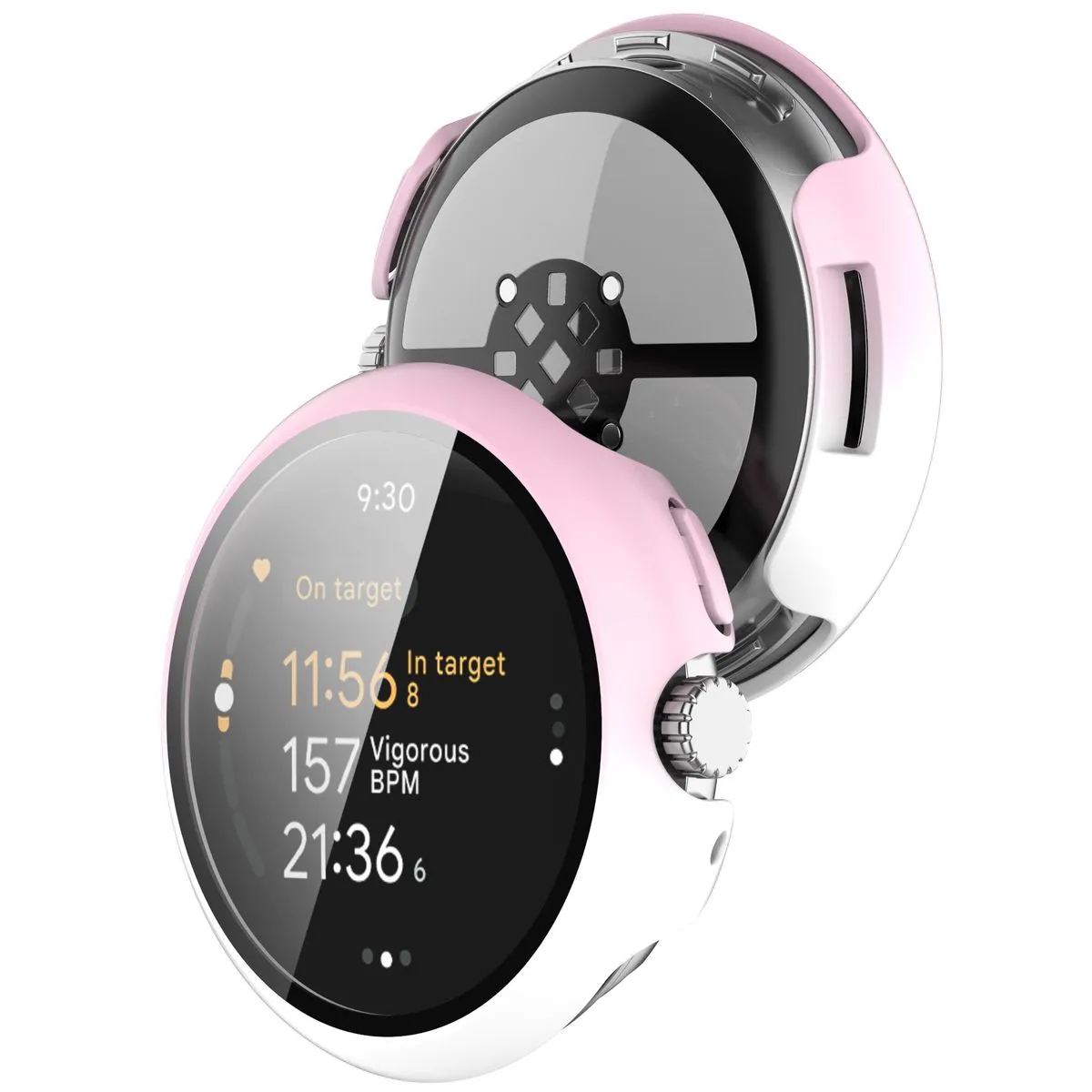 Etui Bizon Case Watch Adamo do Google Pixel Watch 3 45mm Białoróżowy