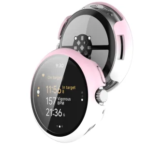 Etui Bizon Case Watch Adamo do Google Pixel Watch 3 45mm Białoróżowy