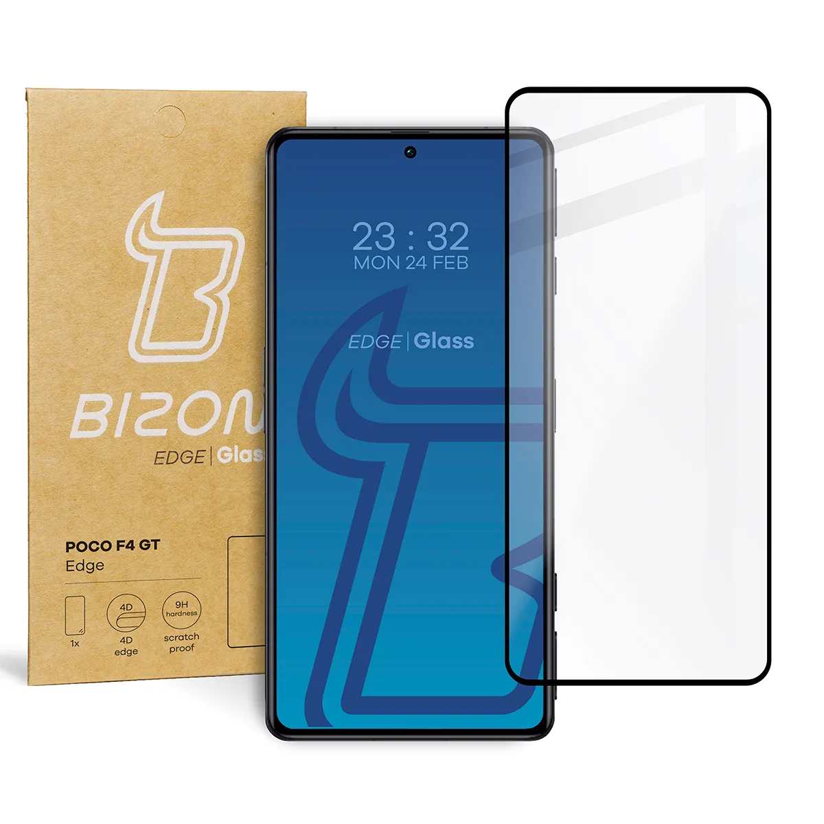 Szkło hartowane Bizon pełne Edge do POCO F4 GT