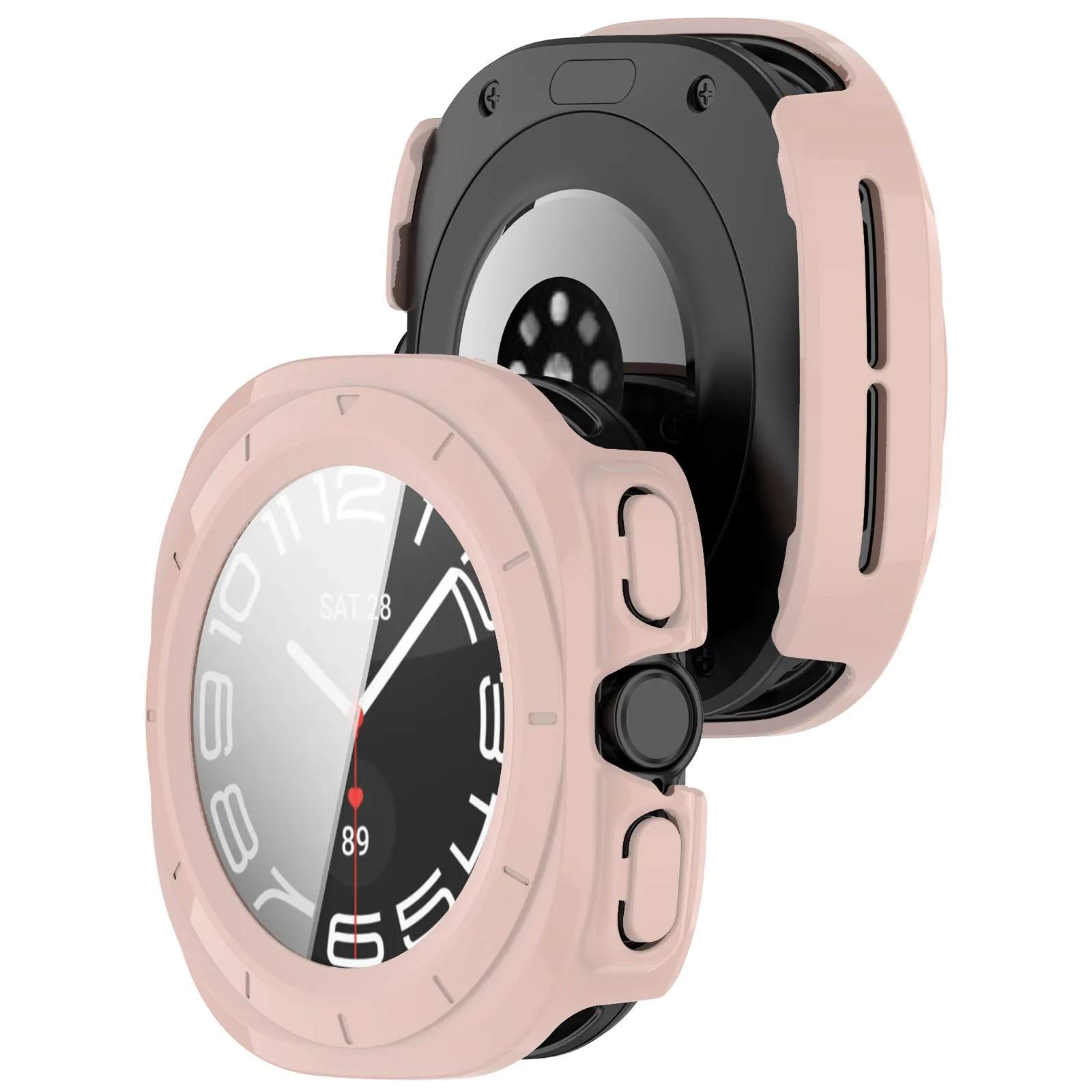 Etui Bizon Case Watch Adamo do Samsung Galaxy Watch Ultra 2 2025 47mm / 1 2024 47mm Różowy