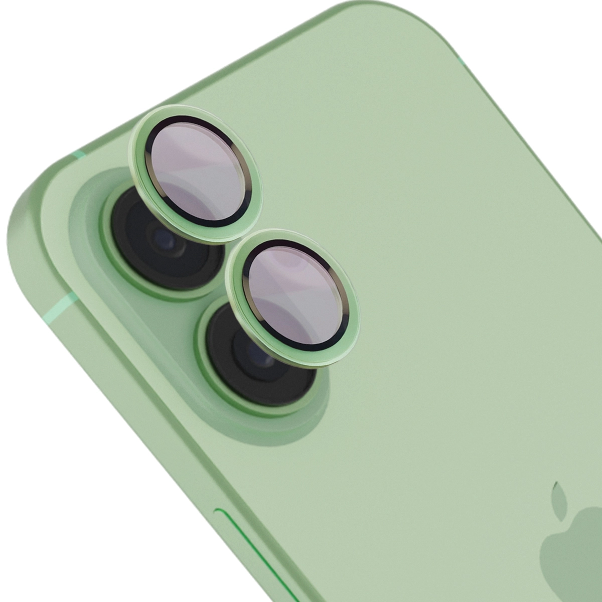 Szkło hartowane Bizon na aparat Snap Lens do iPhone 17, jasnozielona ramka