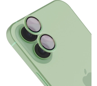 Szkło hartowane Bizon na aparat Snap Lens do iPhone 17, jasnozielona ramka