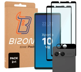 Zestaw ochronny Bizon 2x Szkło + szybka na aparat Edge Pack do Sony Xperia 10 VII
