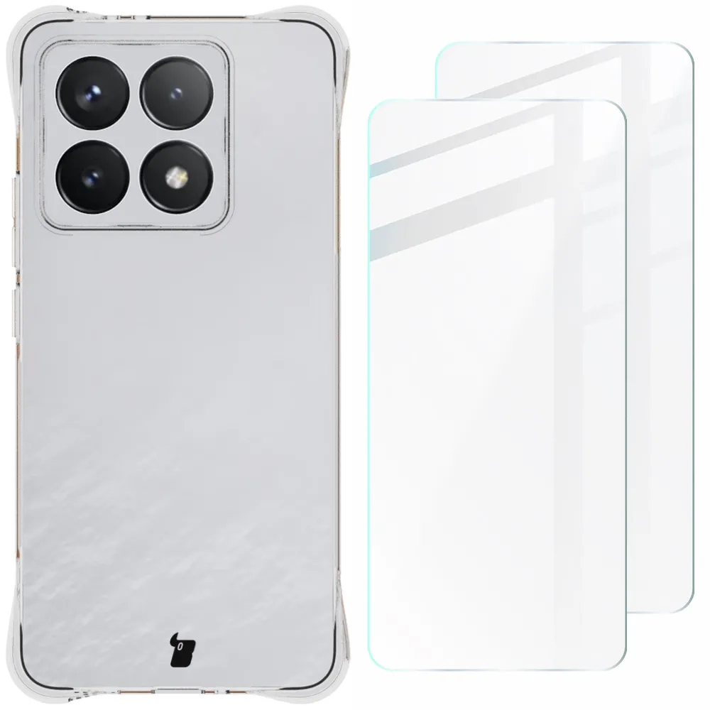 Etui Bizon elastyczne etui + 2x szkło hartowane Clear Pack do Xiaomi 14T