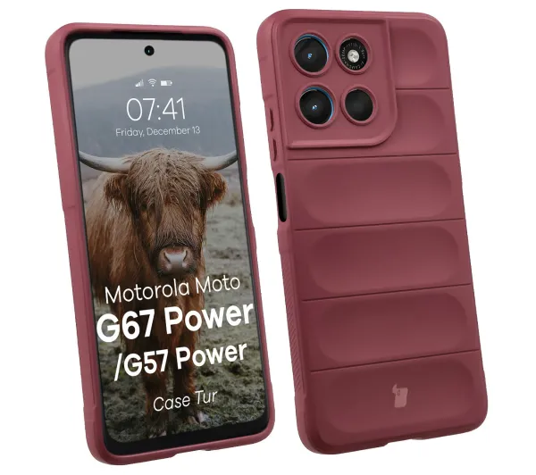 Bizon Tur do Motorola Moto G57 Power / Motorola Moto G67 Power Burgundowy