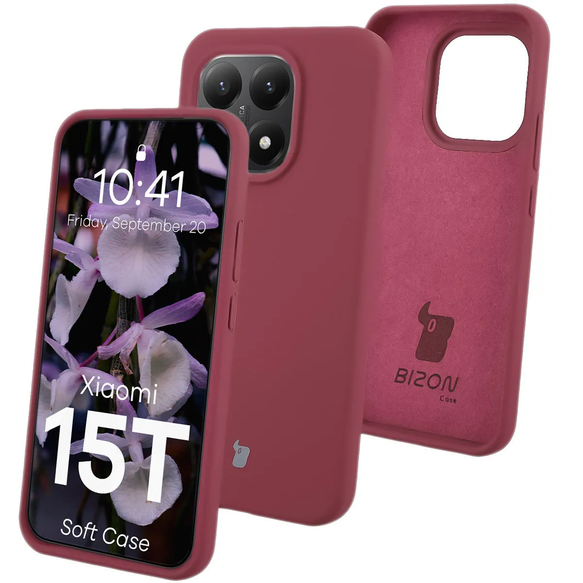 Etui Bizon Soft Case do Xiaomi 15T Ciemnofioletowy