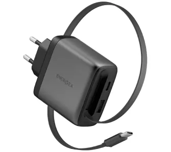 Ładowarka sieciowa Energea Ampcharge Arc USB-A USB-C 65W Szary