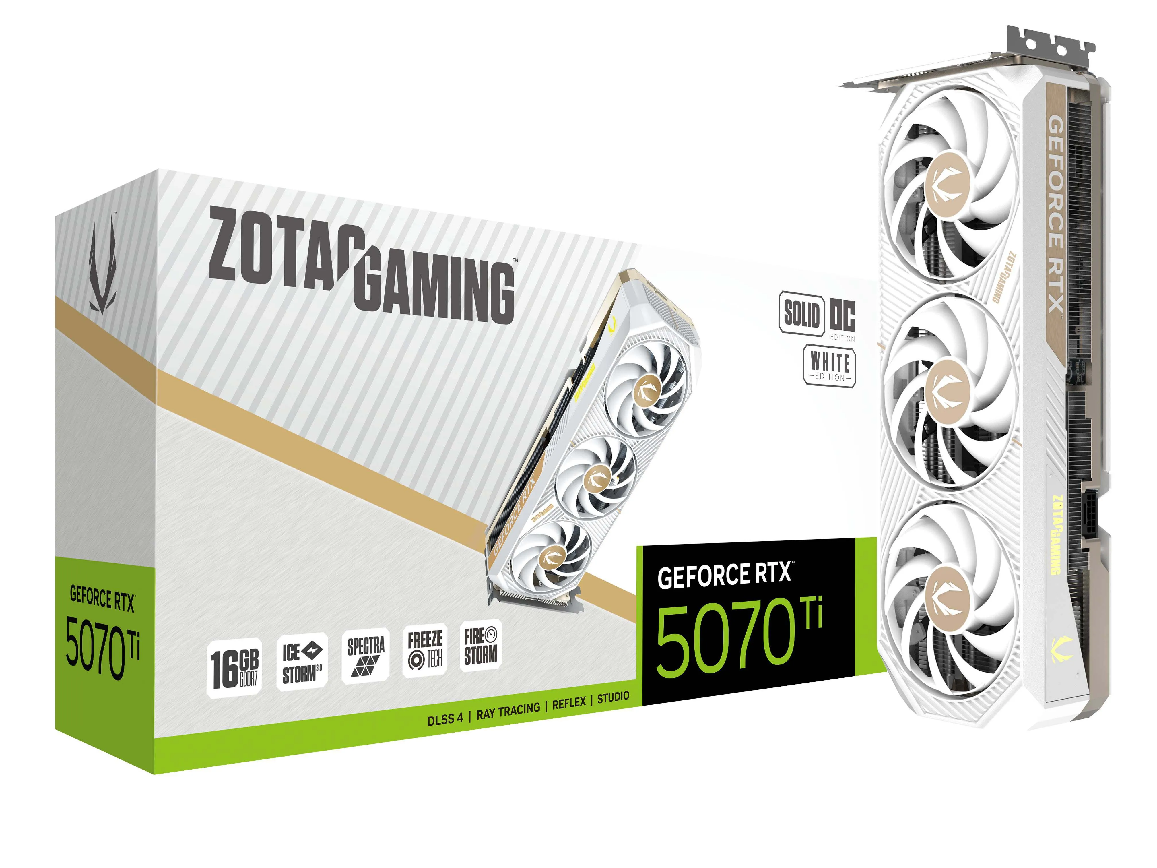 Karta graficzna Zotac Gaming GeForce RTX 5070 Ti SOLID CORE OC White Edition 16GB GDDR7 256bit DLSS 4