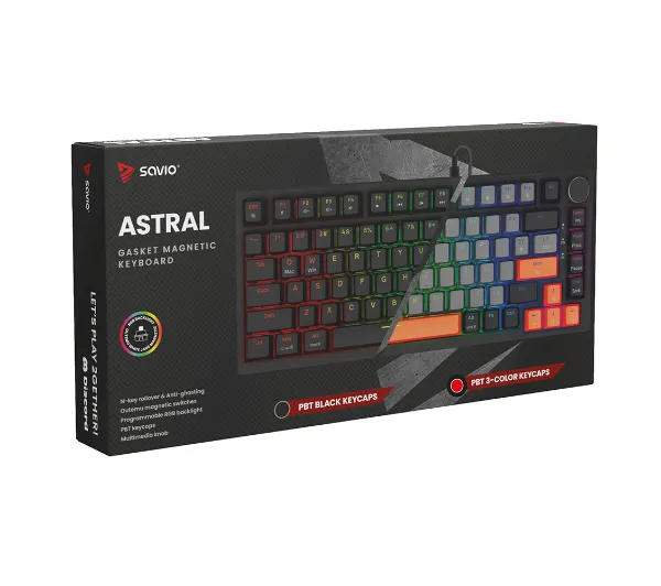 Savio ASTRAL Outemu White Jade 3 kolory keycapów Czarny