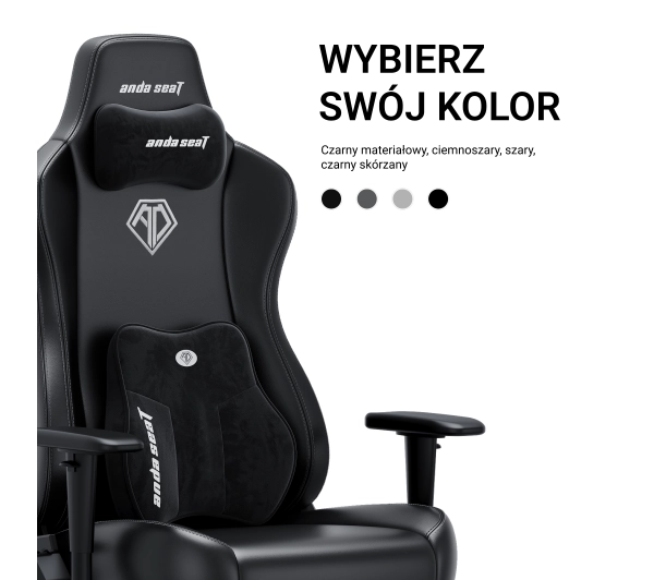 Anda Seat Novis Plus XL Gamingowy do 150kg Skóra ECO Czarny - Kup na Raty - RRSO 0%
