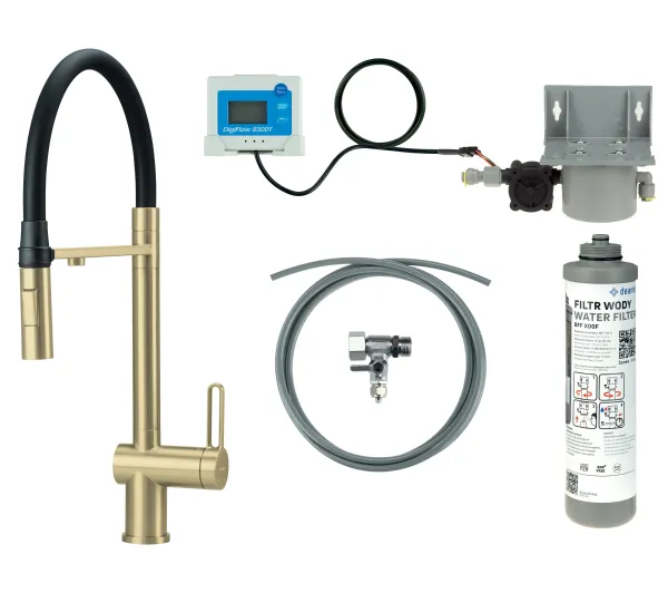 Baterie kuchenne - Deante Magnetic BRMFR75M Złoty Stal szlachetna